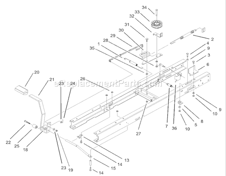 Traction Clutching Assembly Diagram and Parts List for 71223 240000001-240999999 - 2004 Toro Lawn Tractor