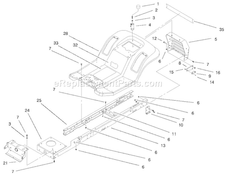 Frame & Body Assembly Diagram and Parts List for 71226 200000001-200999999 - 2000 Toro Lawn Tractor