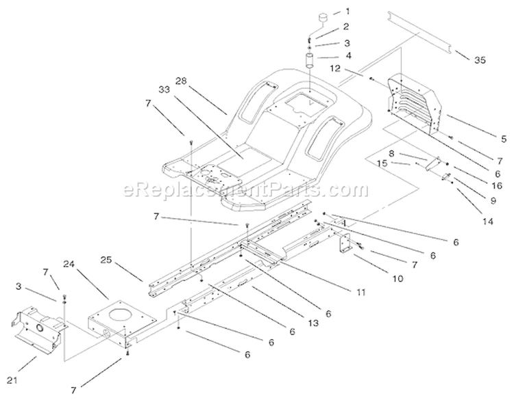 Frame & Body Assembly Diagram and Parts List for 71223 220000001-220010000 - 2002 Toro Lawn Tractor