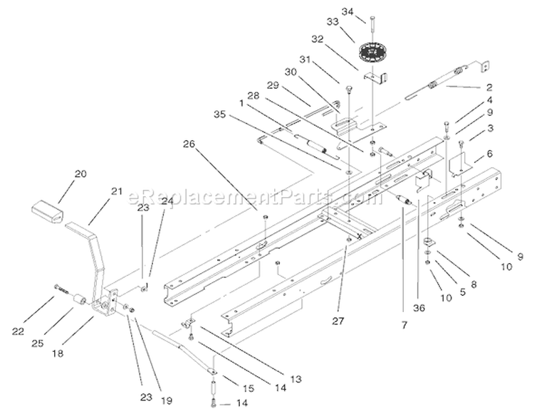 Traction Clutching Assembly Diagram and Parts List for 71223 220000001-220010000 - 2002 Toro Lawn Tractor