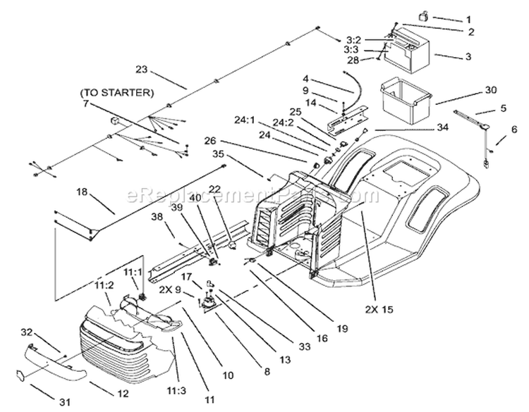 Electrical Assembly Diagram and Parts List for 71226 220010001-220999999 - 2002 Toro Lawn Tractor