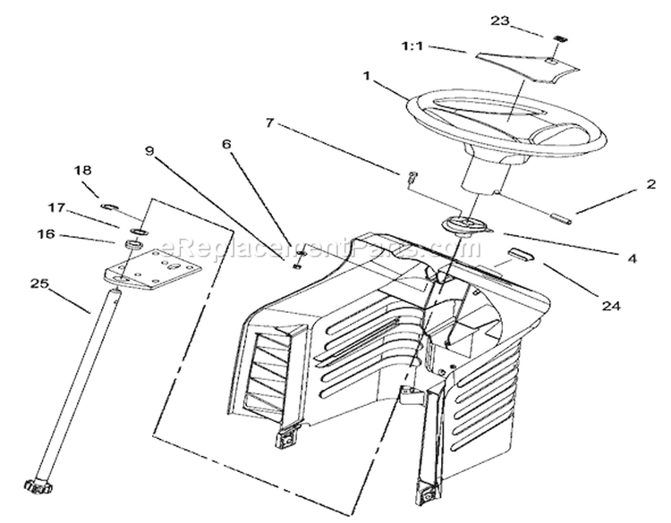 Fixed Steering Assembly Diagram and Parts List for 71226 220010001-220999999 - 2002 Toro Lawn Tractor