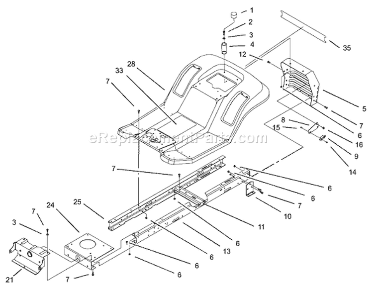 Frame and Body Assembly Diagram and Parts List for 71226 220010001-220999999 - 2002 Toro Lawn Tractor