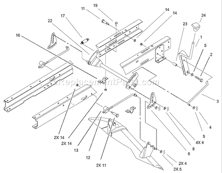Height of Cut Assembly Diagram and Parts List for 71226 220010001-220999999 - 2002 Toro Lawn Tractor