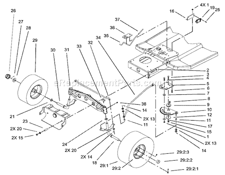 Steering Assembly Diagram and Parts List for 71226 220010001-220999999 - 2002 Toro Lawn Tractor
