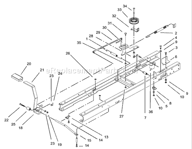 Traction Clutching Assembly Diagram and Parts List for 71226 220010001-220999999 - 2002 Toro Lawn Tractor