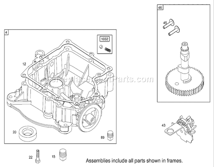 Crankcase Assembly Engine Briggs and Stratton Model 286H77-0121-E1 Diagram and Parts List for 71226 220010001-220999999 - 2002 Toro Lawn Tractor