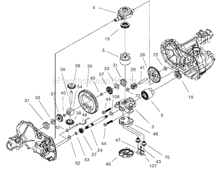 Gear Assembly Diagram and Parts List for 71228 220000001-220010000 - 2002 Toro Lawn Tractor
