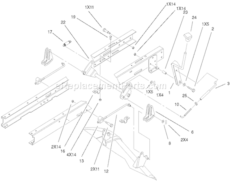 Height Of Cut Assembly Diagram and Parts List for 71228 220000001-220010000 - 2002 Toro Lawn Tractor