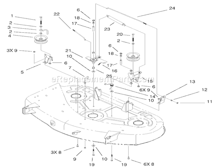 Idler And Brake Assembly Diagram and Parts List for 71228 220000001-220010000 - 2002 Toro Lawn Tractor