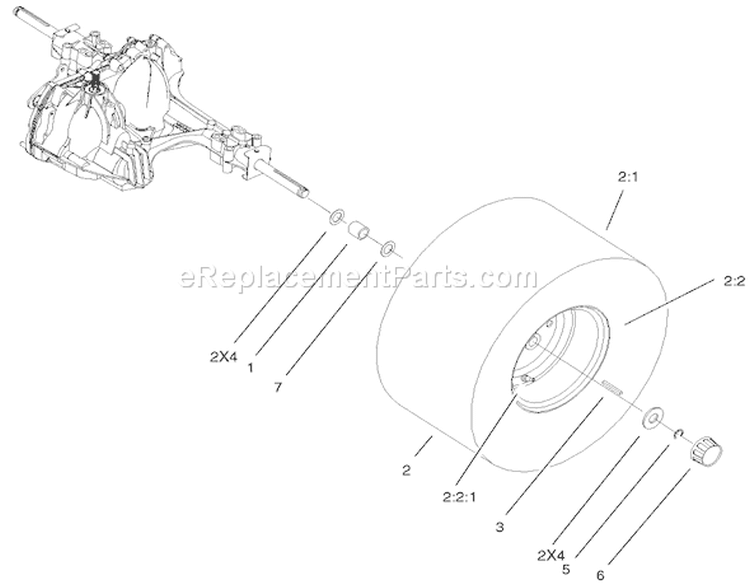Wheel And Tire Assembly Diagram and Parts List for 71228 220000001-220010000 - 2002 Toro Lawn Tractor