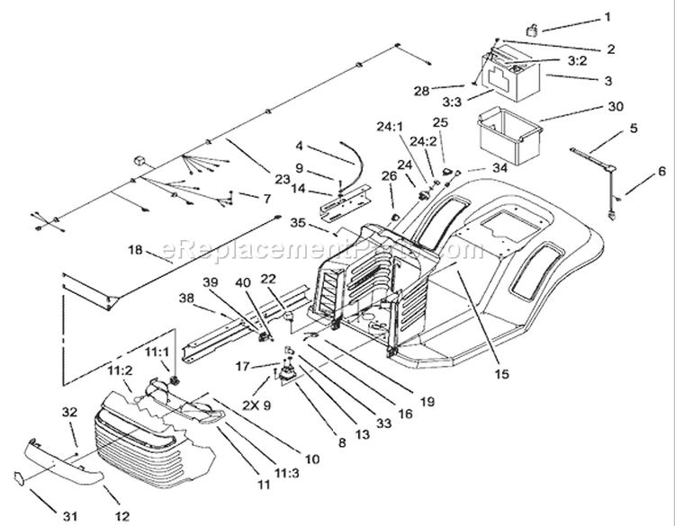 Electrical Assembly Diagram and Parts List for 71228 220010001-220999999 - 2002 Toro Lawn Tractor