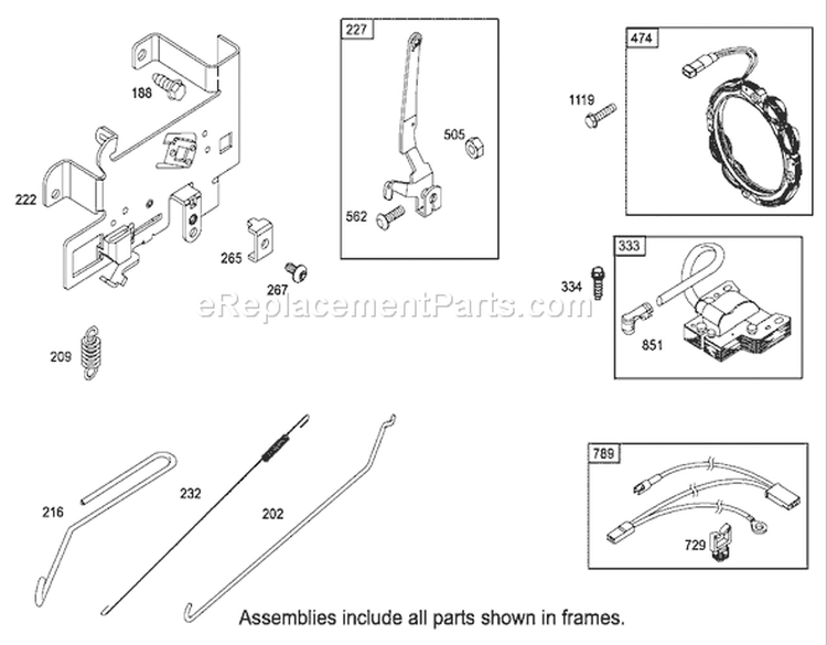 Governor Assembly Engine Briggs and Stratton Model 31F777-0123-E1 Diagram and Parts List for 71228 220010001-220999999 - 2002 Toro Lawn Tractor