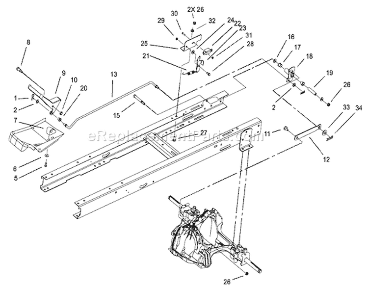 Hydro Transaxle Control/NMIR Assembly Diagram and Parts List for 71228 220010001-220999999 - 2002 Toro Lawn Tractor