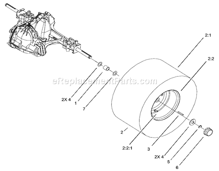 Wheel and Tire Assembly Diagram and Parts List for 71228 220010001-220999999 - 2002 Toro Lawn Tractor