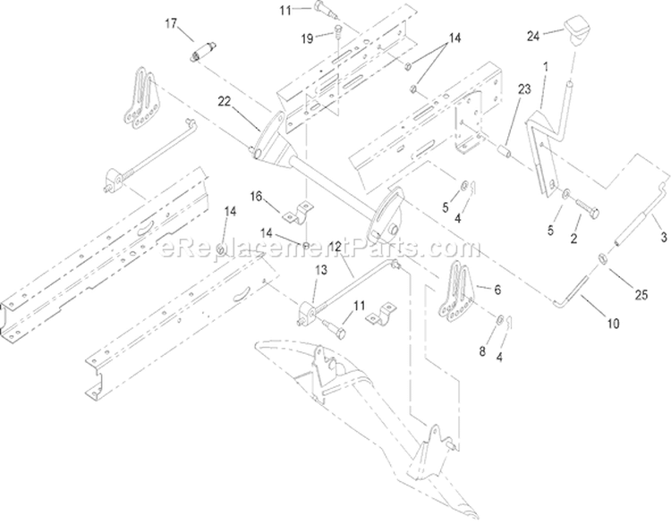 Height-Of-Cut Component Assembly Diagram and Parts List for 71228 230000001-230999999 - 2003 Toro Lawn Tractor