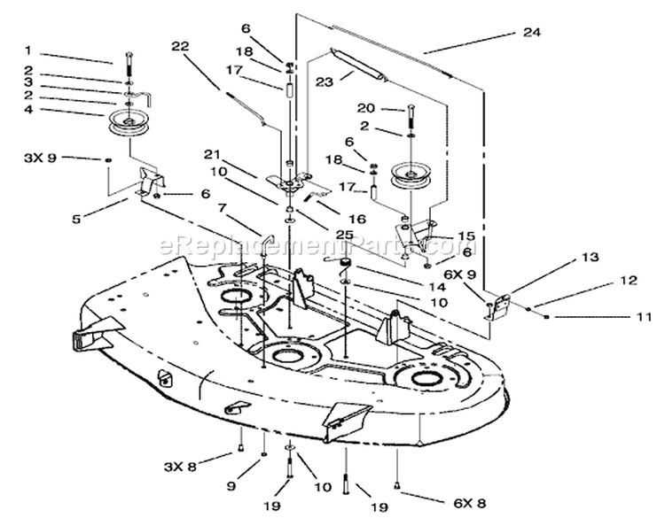 Brake and Idler Assembly Diagram and Parts List for 71228 230000001-230999999 - 2003 Toro Lawn Tractor