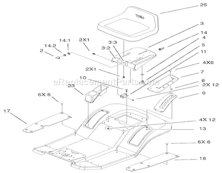 Page T Diagram and Parts List for 71233 210000001-210999999 - 2001 Toro Lawn Tractor