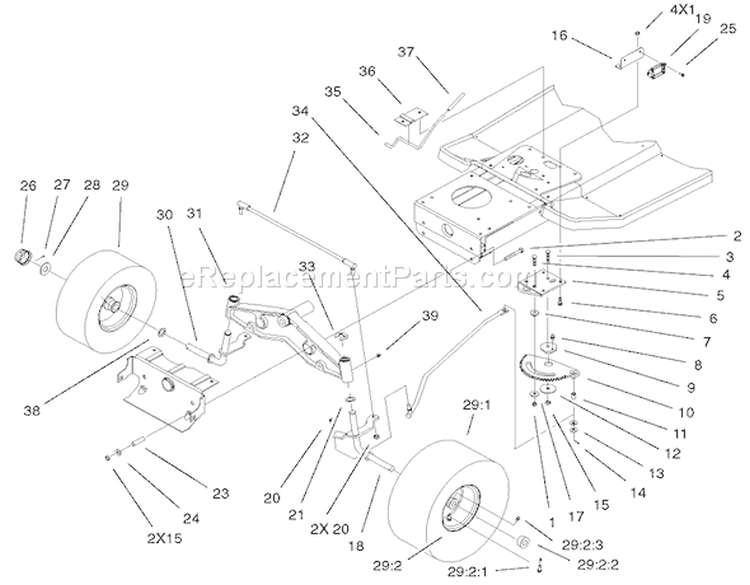 Page V Diagram and Parts List for 71233 210000001-210999999 - 2001 Toro Lawn Tractor