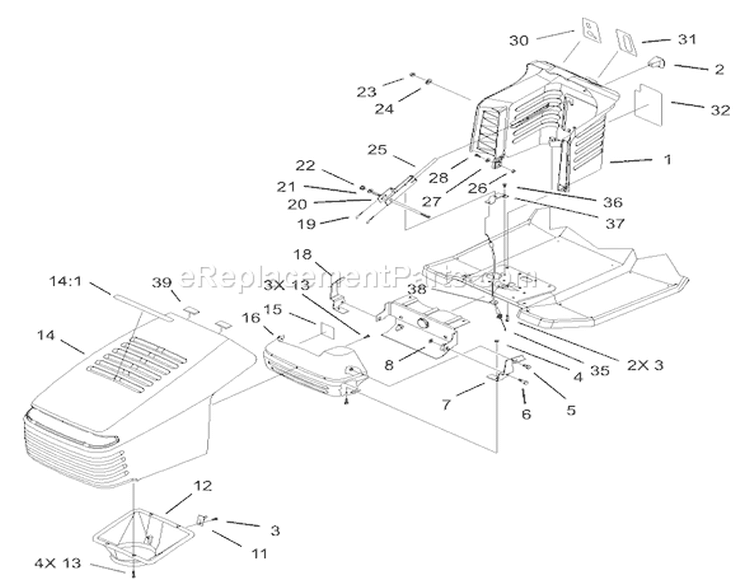 Page P Diagram and Parts List for 71233 230000001-230999999 - 2003 Toro Lawn Tractor