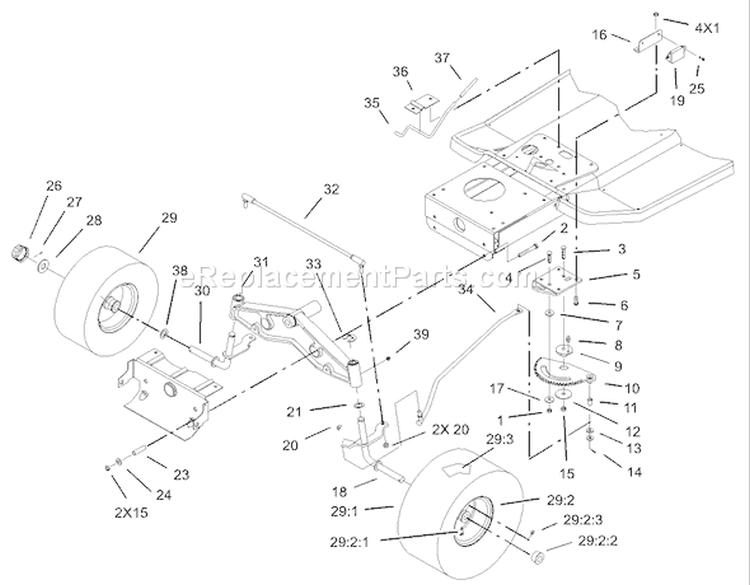 Page T Diagram and Parts List for 71233 230000001-230999999 - 2003 Toro Lawn Tractor