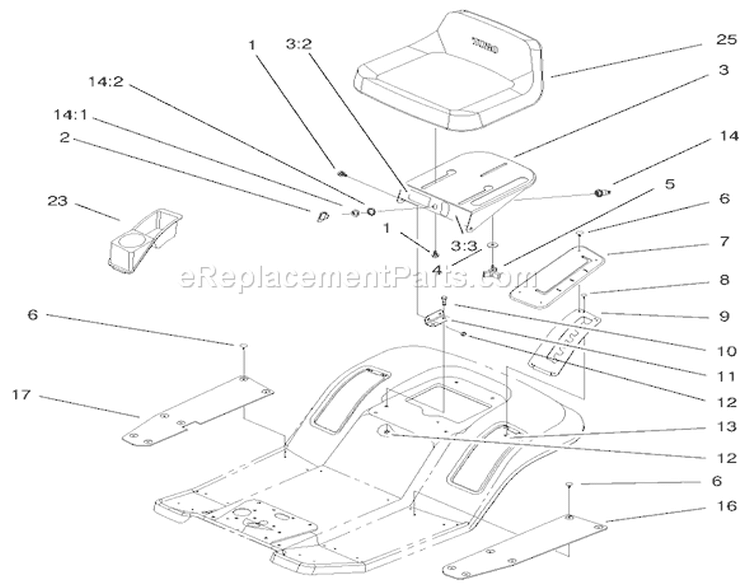Page Y Diagram and Parts List for 71240 9900001-9999999 - 1999 Toro Lawn Tractor