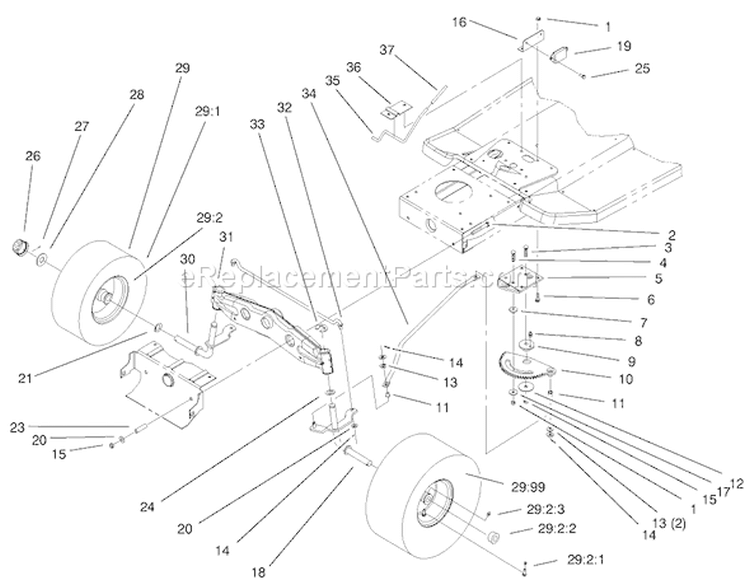 Page Z Diagram and Parts List for 71240 9900001-9999999 - 1999 Toro Lawn Tractor