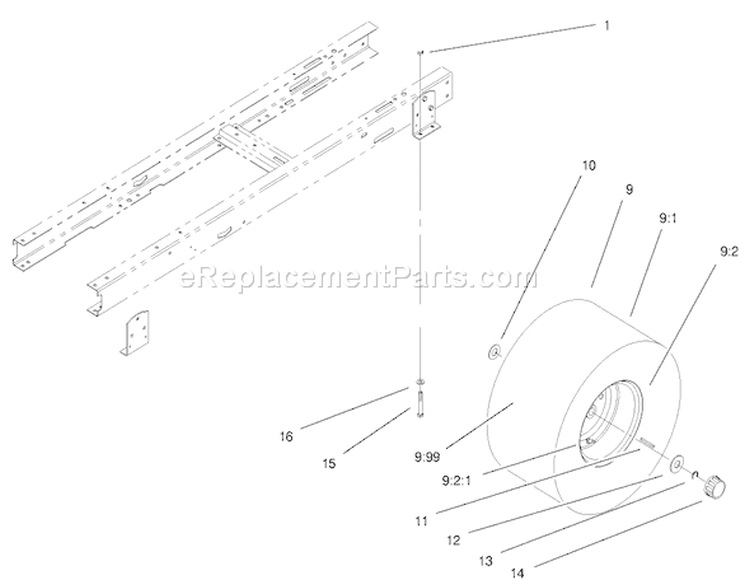 Page D Diagram and Parts List for 71240 9900001-9999999 - 1999 Toro Lawn Tractor