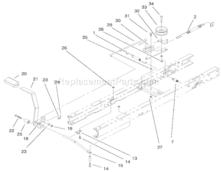Traction Clutching Components Assembly Diagram and Parts List for 71225 200000001-200999999 - 2000 Toro Lawn Tractor