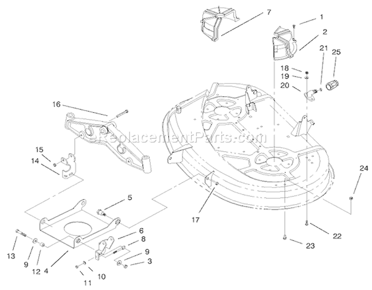 38" Deck Engagement Components Assembly Diagram and Parts List for 71225 200000001-200999999 - 2000 Toro Lawn Tractor