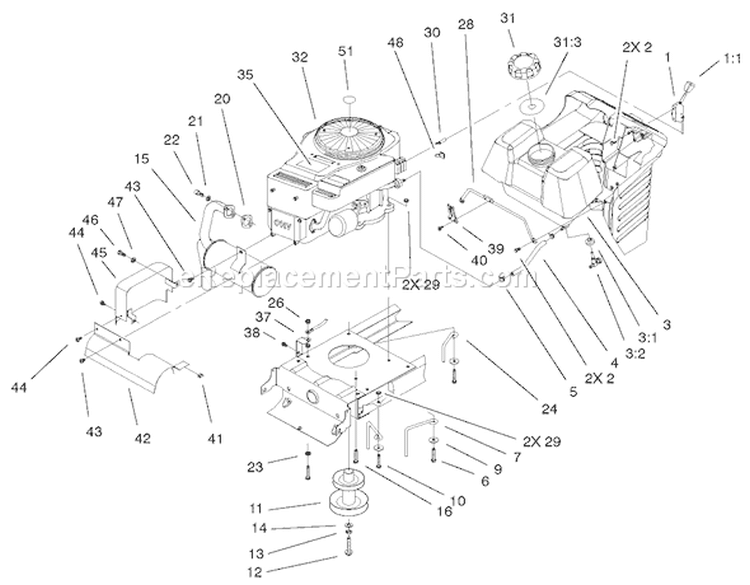 Page W Diagram and Parts List for 71242 220000001-220010000 - 2002 Toro Lawn Tractor