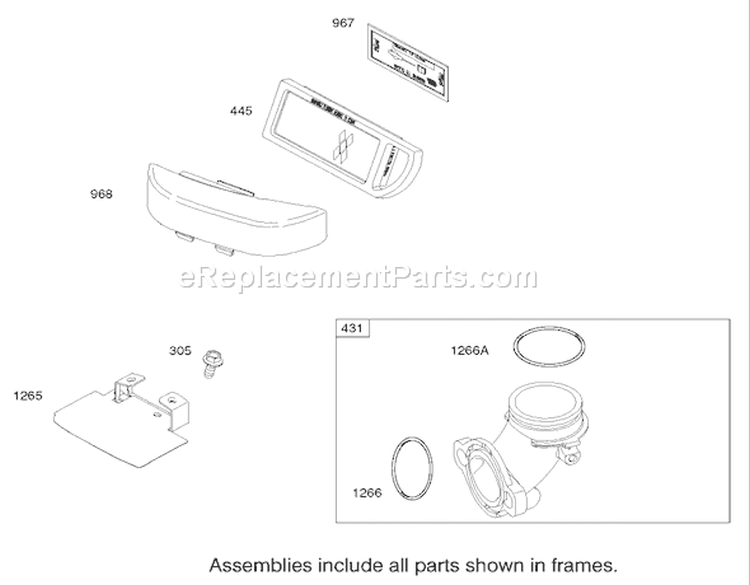 Air Cleaner Assembly Briggs and Stratton Model 286H77-0121-E1 Diagram and Parts List for 71227 220010001-220999999 - 2002 Toro Lawn Tractor