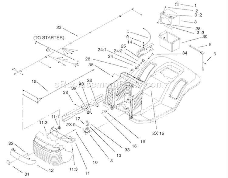 Electrical Assembly Diagram and Parts List for 71227 220010001-220999999 - 2002 Toro Lawn Tractor