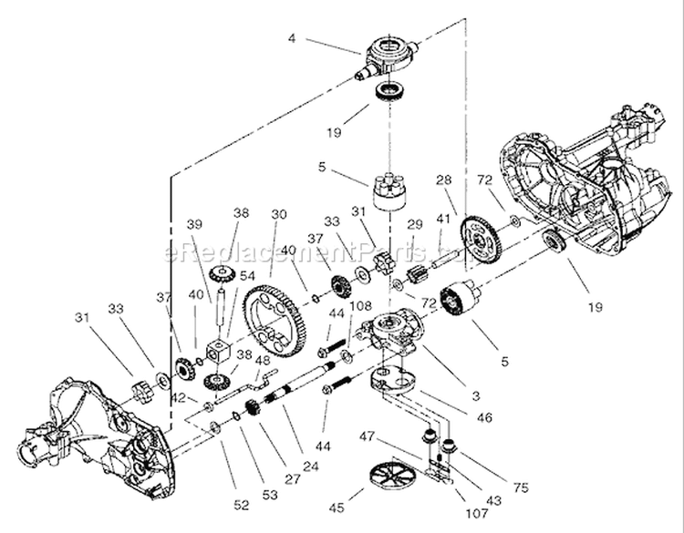 Gear Assembly Diagram and Parts List for 71227 220010001-220999999 - 2002 Toro Lawn Tractor
