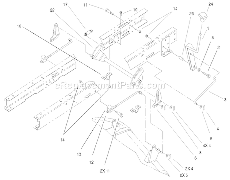 Height of Cut Assembly Diagram and Parts List for 71227 220010001-220999999 - 2002 Toro Lawn Tractor