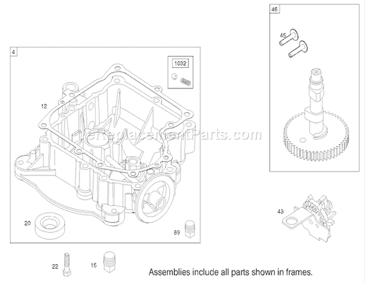 Crankcase Assembly Briggs and Stratton Model 286H77-0121-E1 Diagram and Parts List for 71227 220010001-220999999 - 2002 Toro Lawn Tractor