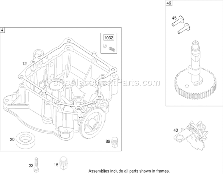 Crankcase Assembly Briggs and Stratton Model 286h77-0121-e1 Diagram and Parts List for 71227 240000001-240999999 - 2004 Toro Lawn Tractor