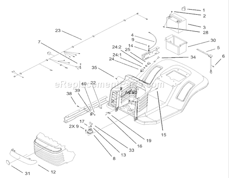 Page L Diagram and Parts List for 71245 230000001-230999999 - 2003 Toro Lawn Tractor
