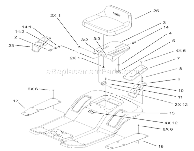 Page Y Diagram and Parts List for 71245 230000001-230999999 - 2003 Toro Lawn Tractor