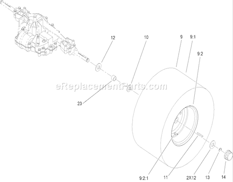 Rear Wheel and Tire Assembly Diagram and Parts List for 71246 270000001-270999999 - 2007 Toro Lawn Tractor