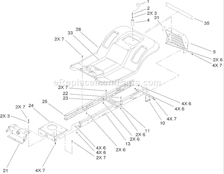 Frame and Body Assembly Diagram and Parts List for 71252 290000001-290999999 - 2009 Toro Lawn Tractor