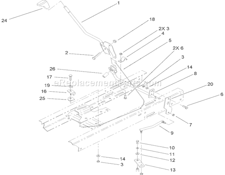 Shifter Assembly Diagram and Parts List for 71209 250005001-250999999 - 2005 Toro Lawn Tractor