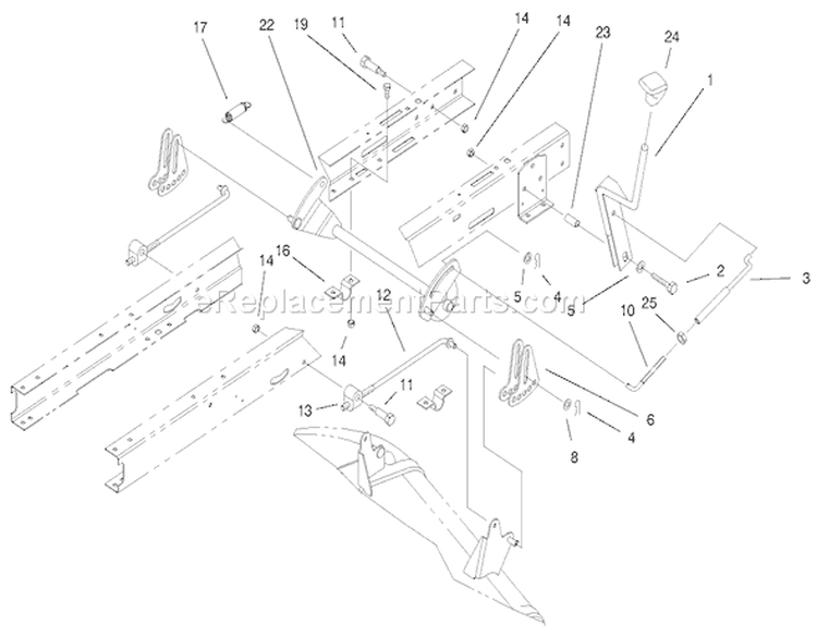 Height Of Cut Assembly Diagram and Parts List for 71280 200000001-200999999 - 2000 Toro Lawn Tractor
