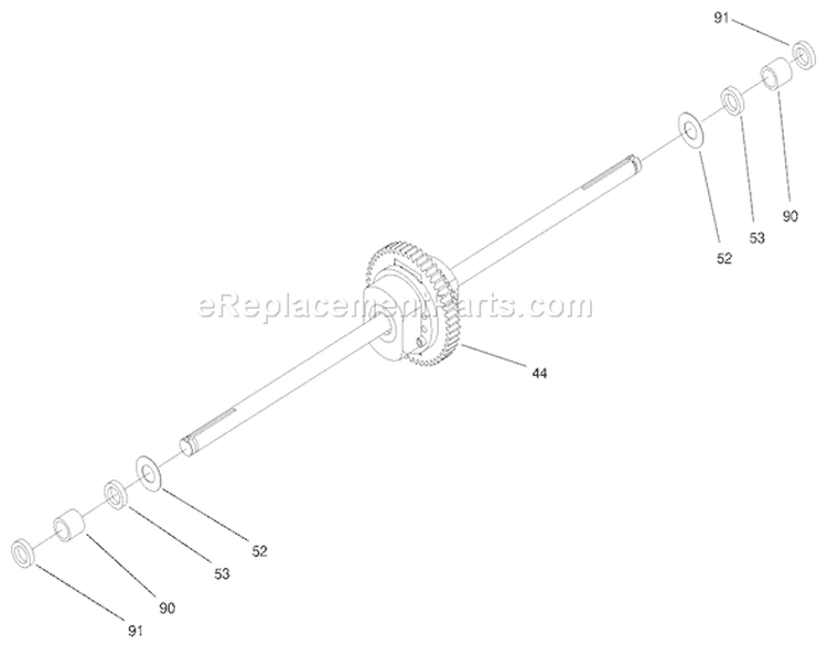 Hydro Transaxle Assembly (cont.) Diagram and Parts List for 71280 200000001-200999999 - 2000 Toro Lawn Tractor