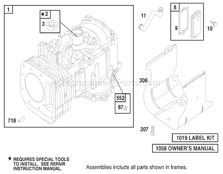 Engine Briggs & Stratton Model 312777-0128-E1 Diagram and Parts List for 71280 200000001-200999999 - 2000 Toro Lawn Tractor