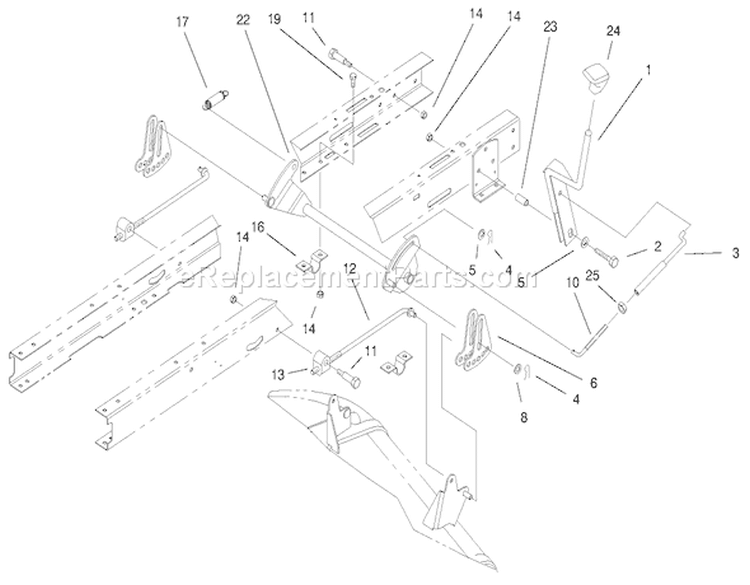 Height Of Cut Assembly Diagram and Parts List for 71197 9900001-9999999 - 1999 Toro Lawn Tractor
