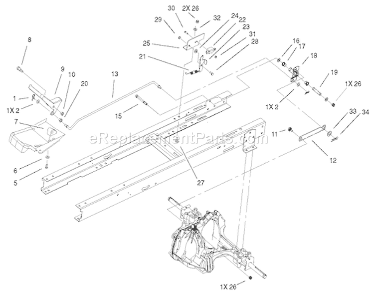 Hydro Transaxle Controls/nmir Assembly Diagram and Parts List for 71282 210000001-210999999 - 2001 Toro Lawn Tractor