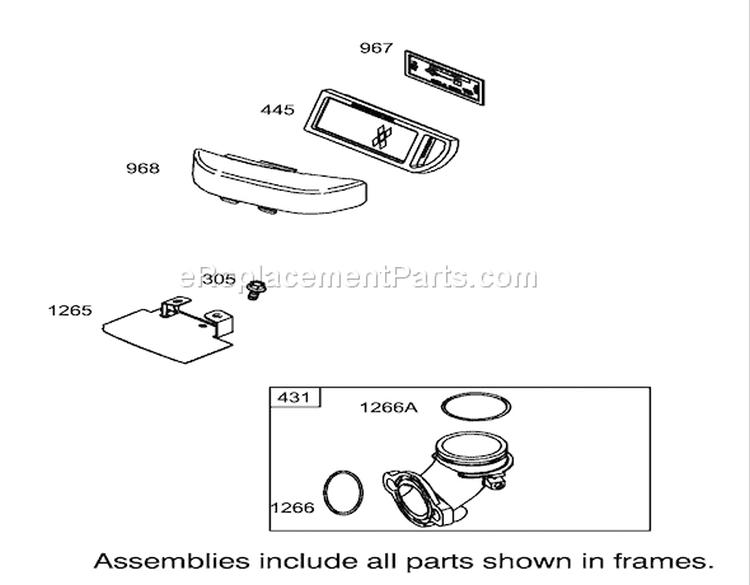 Air Cleaner Assembly Engine Briggs and Stratton Model 31F777-0123-E1 Diagram and Parts List for 71283 220010001-220999999 - 2002 Toro Lawn Tractor