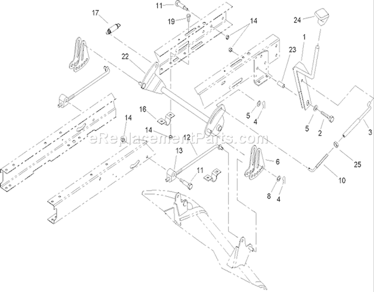 Hight-Of-Cut Component Assembly Diagram and Parts List for 71283 230000001-230999999 - 2003 Toro Lawn Tractor