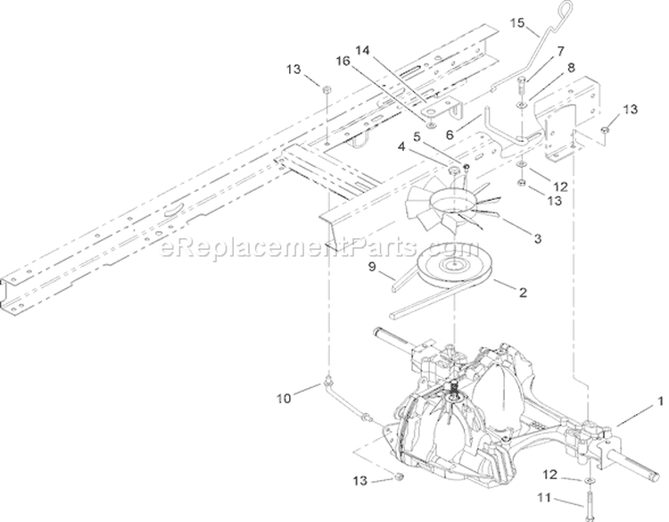 Hydro Transaxle Assembly Diagram and Parts List for 71283 230000001-230999999 - 2003 Toro Lawn Tractor